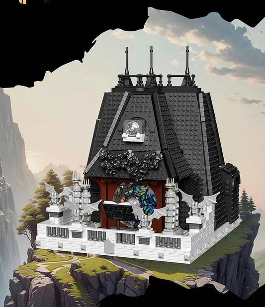 2419PCS Wednesday Adams House Building Blocks Darkness Villa Model Bricks Desktop Decoration Diy Toys For Kids Holiday Gifts