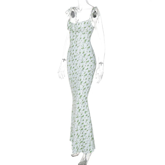 Hugcitar Women Elegant Floral Beach Vacation Bodycon Streetwear Long Dress 2026 Summer Clothes Wholesale Items For Business