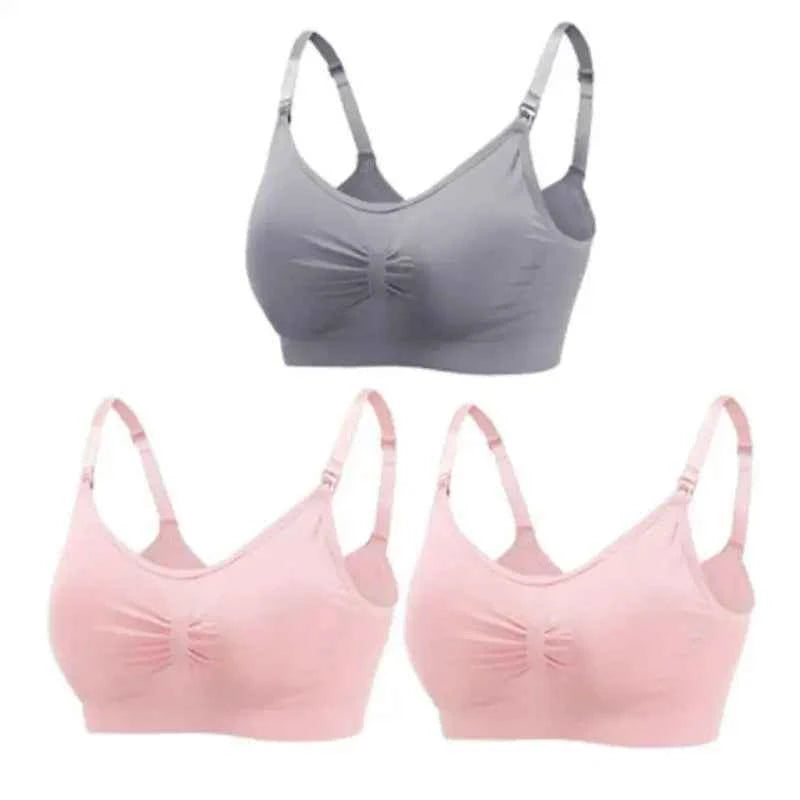 3pcs/Set High Quality Maternity Nursing Bras Cotton Breastfeeding Pregnant Underwear Seamless Large Size Breathable Bra Push Up