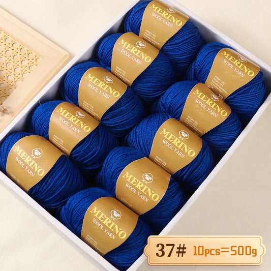 500g of High-Quality 212 Medium-Fine Alpaca Wool Yarn, Suitable for Knitting Sweaters, Scarves, and Hats, 10 Skeins/Pack