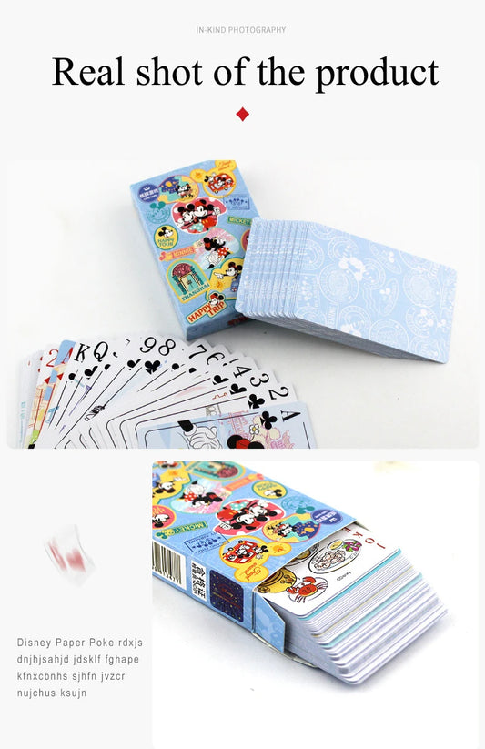 54Pcs/Box Disney Paper Playing Cards Mickey Avengers Frozen Anime Poker Cards Child Adult Desktop Games Toys - SS69