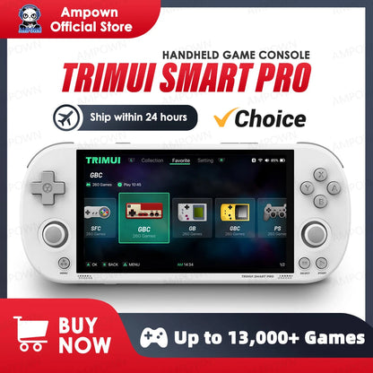 Trimui Smart Pro Handheld Game Console 4.96''IPS Screen Linux System Joystick RGB Lighting Smartpro Retro Video Game Player Gift SS69