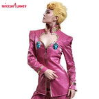 Miccostumes Giorno Giovanna Golden Wind Cosplay Costume PU Leather