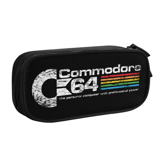 Custom Kawaii Retro Commodore 64 Pencil Case for Girls Boys C64 Amiga Computer Large Capacity Pen Box Bag Stationery SS69