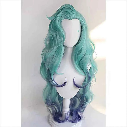 HAIRJOY LoL Seraphine Cosplay Wig KDA Cosplays Curly Pink Purple Green Wigs Heat Resistant Synthetic Hair