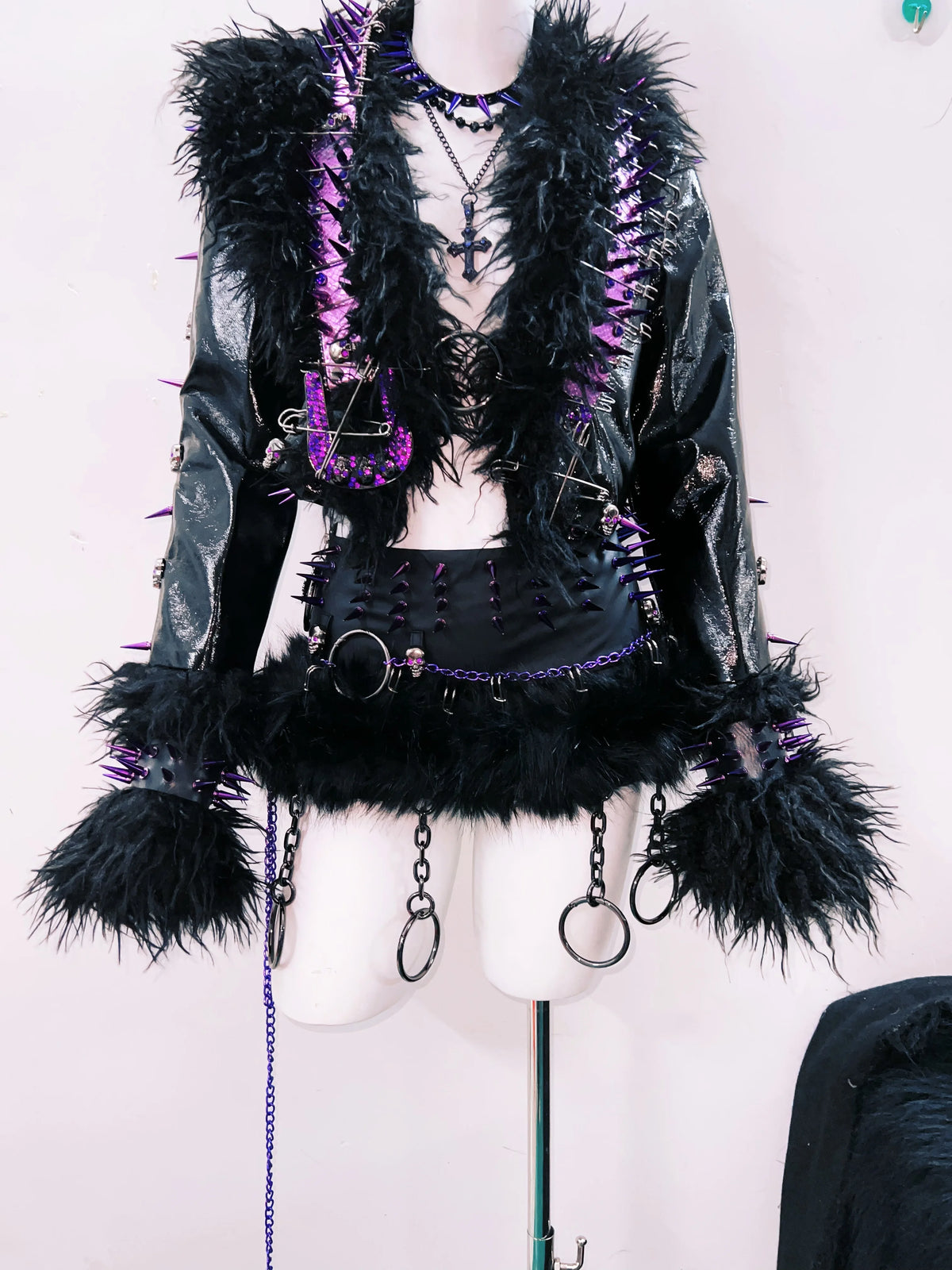 rivet Leather jacket Skull Leather jacket Gothic Leather jacket y2k Leather jacket Harajuku Leather jacket Unique Leather jacket
