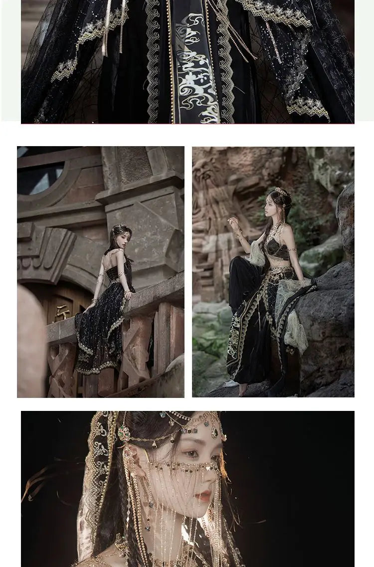 2025 chinese characteristic dunhuang feitian hanfu exotic princess folk dance suit travel photography hanfu clothes+accessories SS69