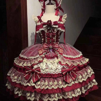 Kawaii Lovely Slim Lolita Dress Women Design Sweet Bow Sleeveless Sling Dresses Elegant Cute Pretty New Clothing