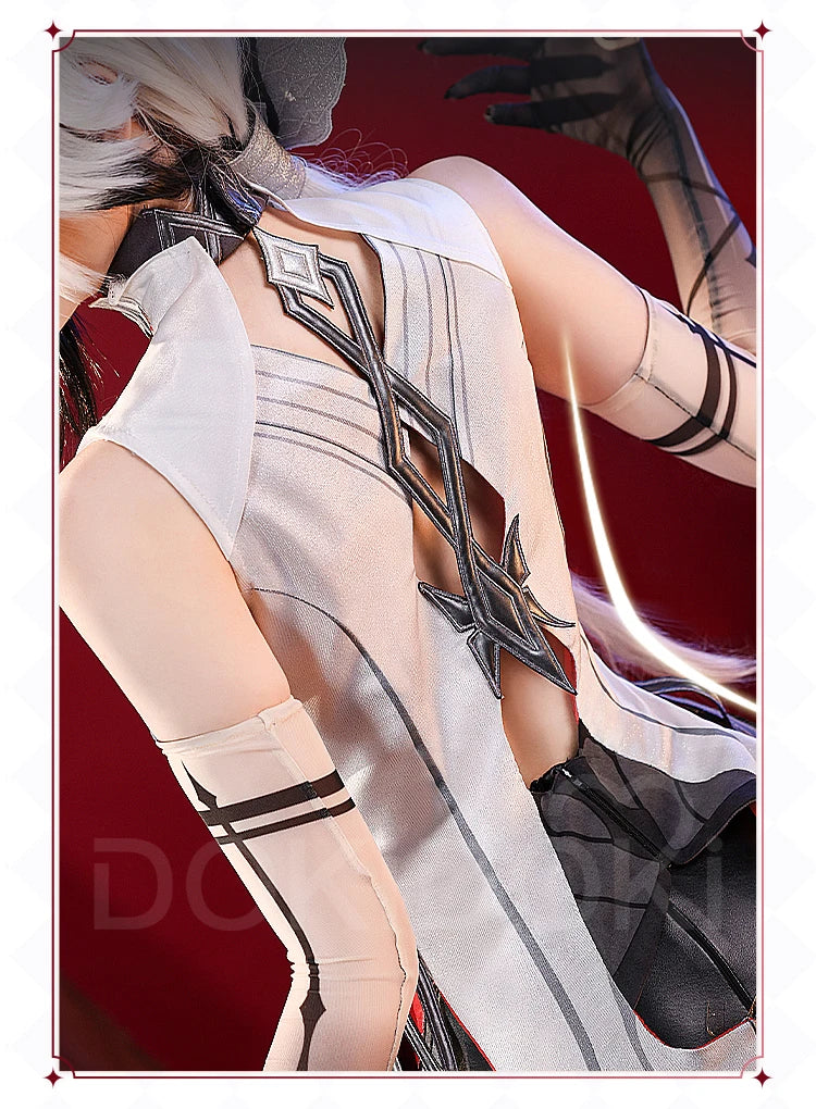 Genshin Impact Arlecchino Cosplay Costume Set with Wig - Polyester - S-2XL