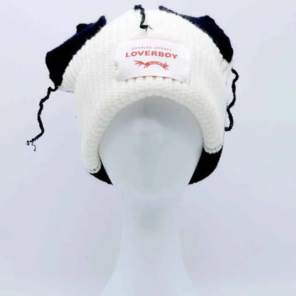 Long fox Ears Knitted Hat Men Women Rabbit Ear Warm Crochet Beanies Kpop Hip Hop Hat Winter Skullies Cap Y2k Christmas Gifty