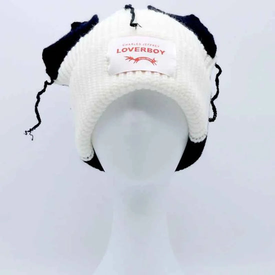 Long fox Ears Knitted Hat Men Women Rabbit Ear Warm Crochet Beanies Kpop Hip Hop Hat Winter Skullies Cap Y2k Christmas Gifty