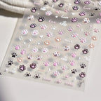 Cute Jelly Pink Cat Paw Print Nail Sticker Kawaii Pink Black Cat Claw 5D Embossed Self-Adhesive Nail Art Sticker Nail Art Decal SS69 7.69 to3412