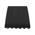 Women Mini Lace Skirt Sexy A-line Pleated High Waist Skirt for Women Spring Summer New Lace Short Skirt