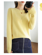 Autumn And Winter Cashmere Sweater Women's Crew Neck Pullover Casual Knitted Top Women's Short Undercoat Fashion 18 Colors SS69