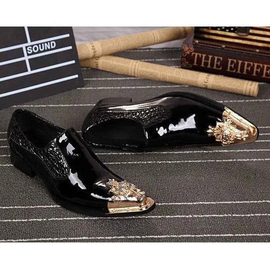 Special Square Toe Men's Shoes Slip on Genuine Leather Dress Men Party, Business, and Wedding Shoes men