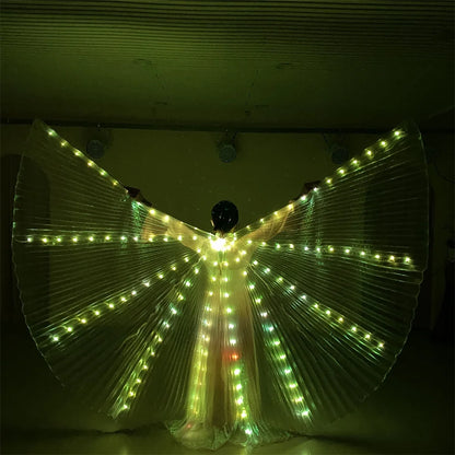 Belly Dance LED Isis Wings Both Sides Fluorescent Butterfly Performance Belly Dancing Bellydance Carnival Led Costumes Shows