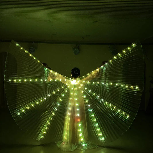 Belly Dance LED Isis Wings Both Sides Fluorescent Butterfly Performance Belly Dancing Bellydance Carnival Led Costumes Shows