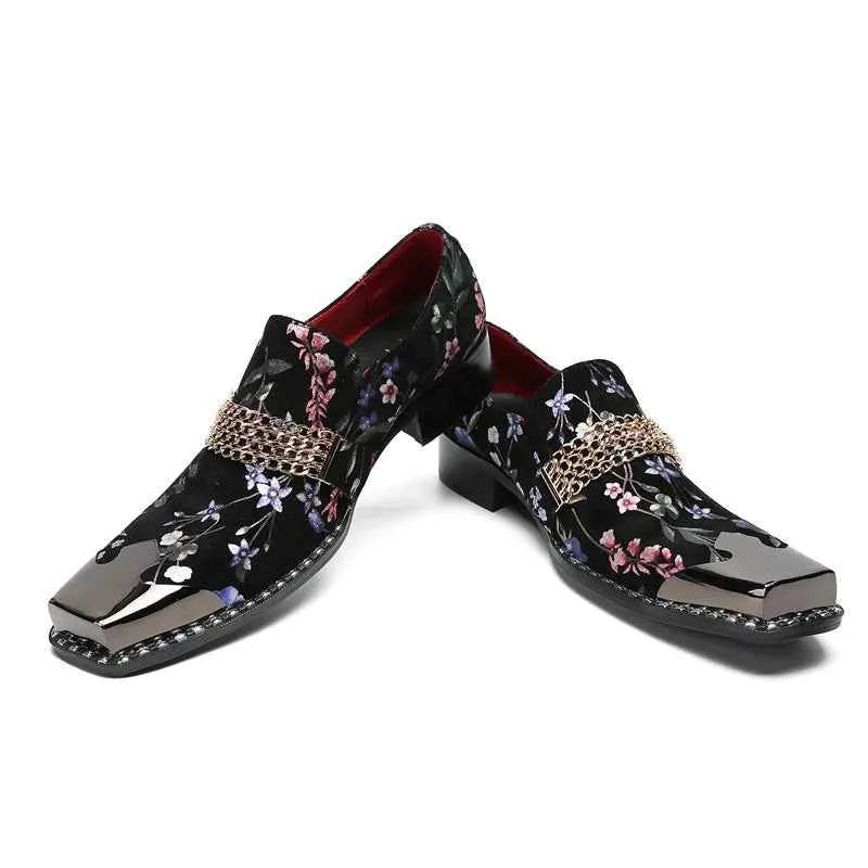 Special Square Toe Men's Shoes Slip on Genuine Leather Dress Men Party, Business, and Wedding Shoes men