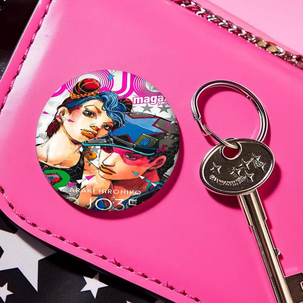 Anime JoJo Bizarre Adventure Soft Button Pin Round Metal Badge Lapel Pin Parts Gift Friends Kid Jewelry