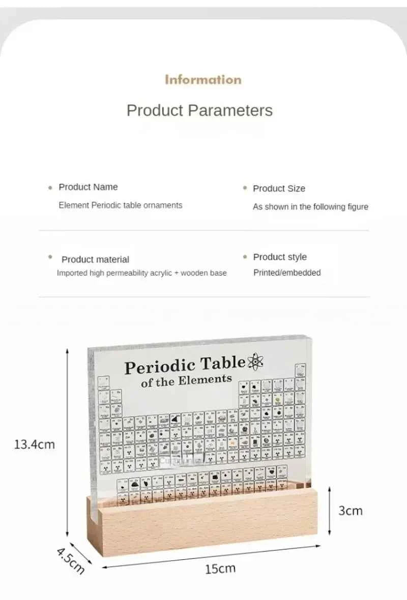 Acrylic Elements Periodic Table Mendeleev Safe Periodic Table Figurine Display Science Ornament Room Decoration Desk Accessories