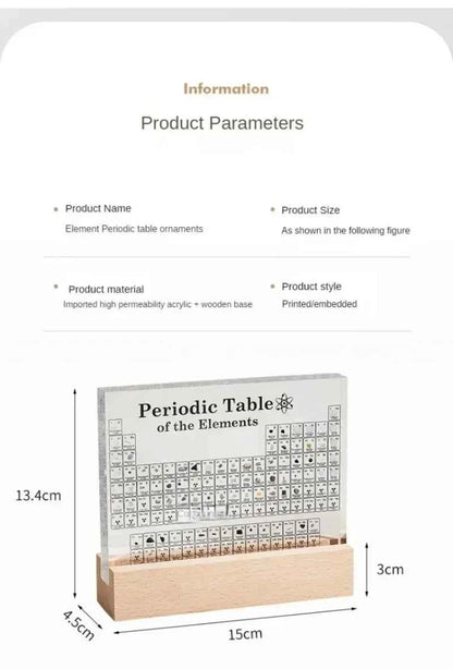 Acrylic Elements Periodic Table Mendeleev Safe Periodic Table Figurine Display Science Ornament Room Decoration Desk Accessories
