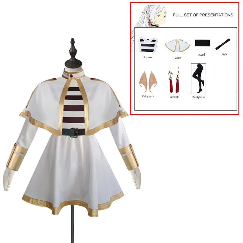 Anime Frieren Cosplay Costume Frieren: Beyond Journey's End Cosplay Frieren Dress Women Halloween Witch Costume Frieren Cosplay