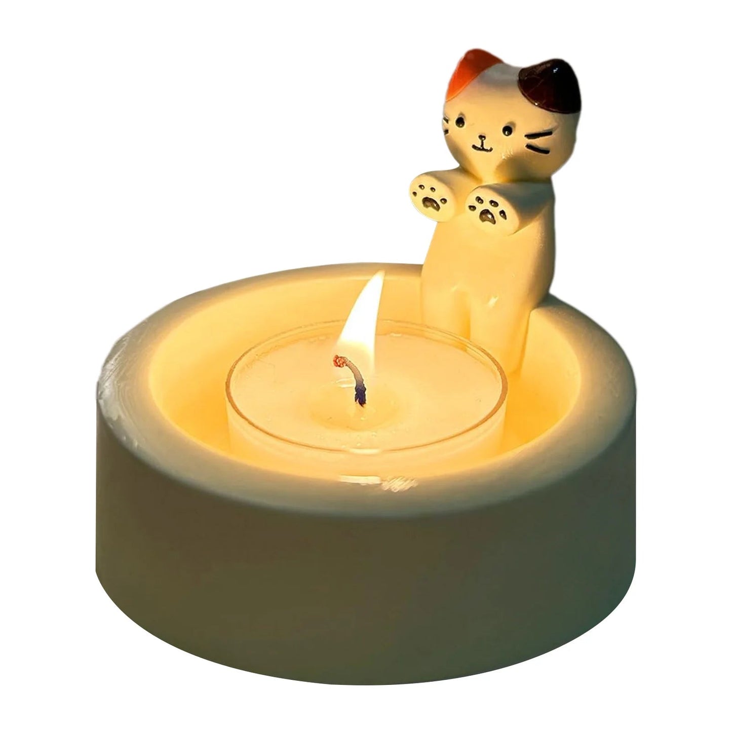 Kitten Candle Holder Cute Cat Candlestick Creative Aromatherapy Candle Holder Durable High Tempe Cartoon Candlestick Decoration SS69