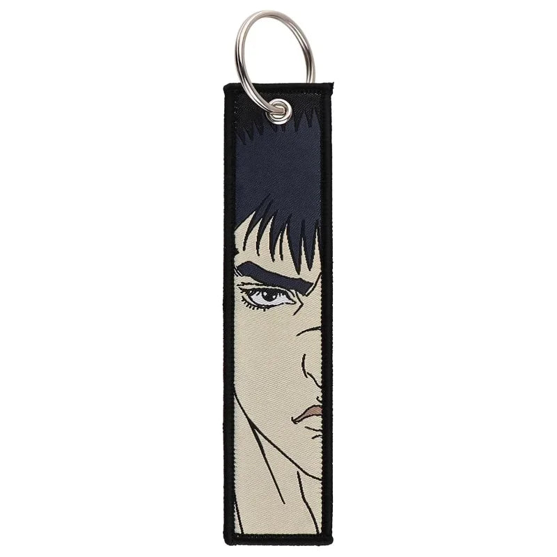 Sword Wind Legend Anime JOJO Wonderful Adventure Weaving Mark Keychain Sword Wind Legend Decorative Chain Fabric Key Pendant
