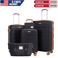 Luggage sets 5 Pieces,Hardshell Suitcase set with Double Spinner Wheel,Travel Case with TSA Lock and Weekend Duffle Bag