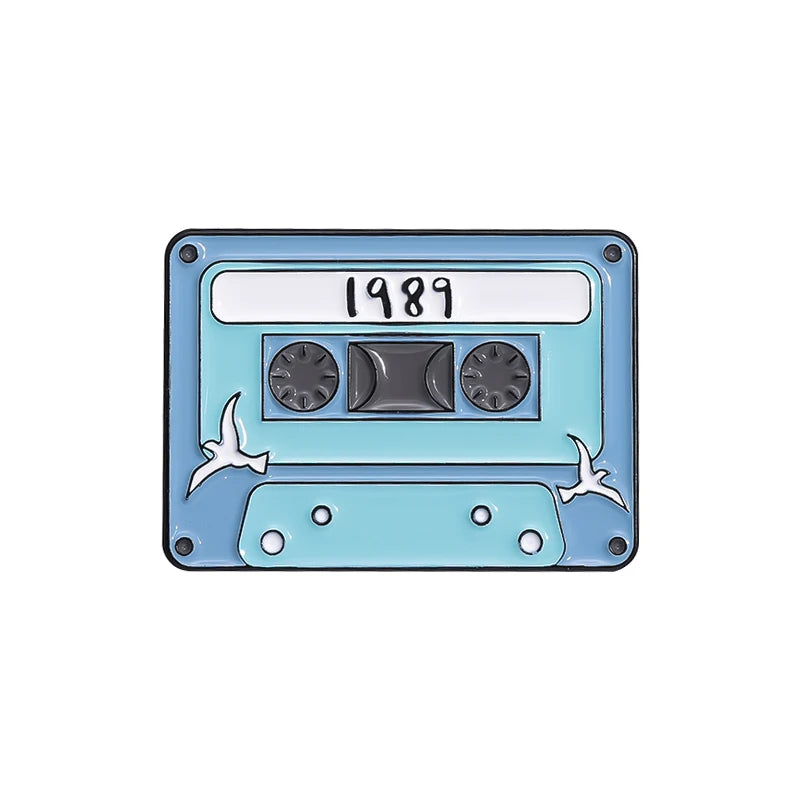 QIHE JEWELRY Retro Cassette Tape Enamel Pin Badge