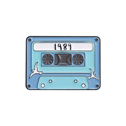 QIHE JEWELRY Retro Music Cassette Tape Enamel Pin Zinc Alloy Lapel Badge