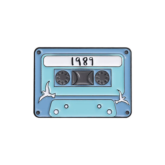 QIHE JEWELRY Retro Music Cassette Tape Enamel Pin Zinc Alloy Lapel Badge