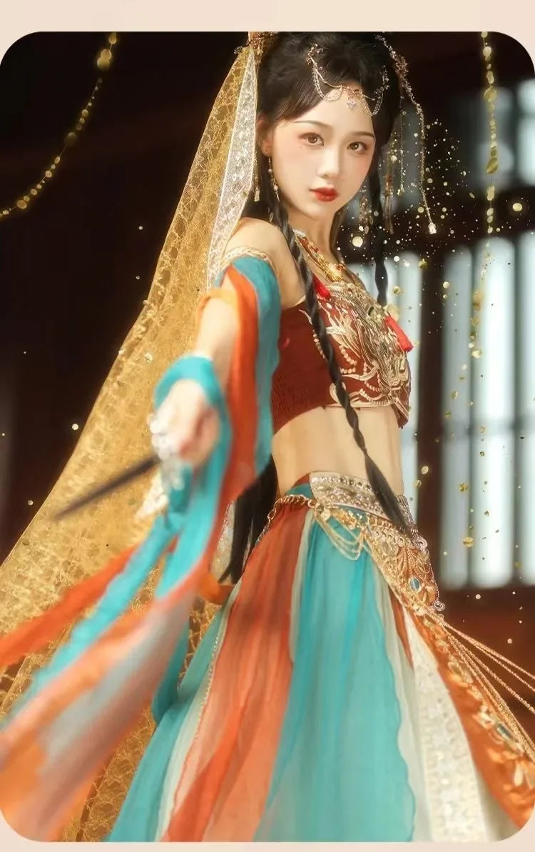 Dunhuang Feitian Western Princess Clothes Hanfu Exotic Photography Photo Chinese Style Dance Costume Hanfu Women China Clothing SS69