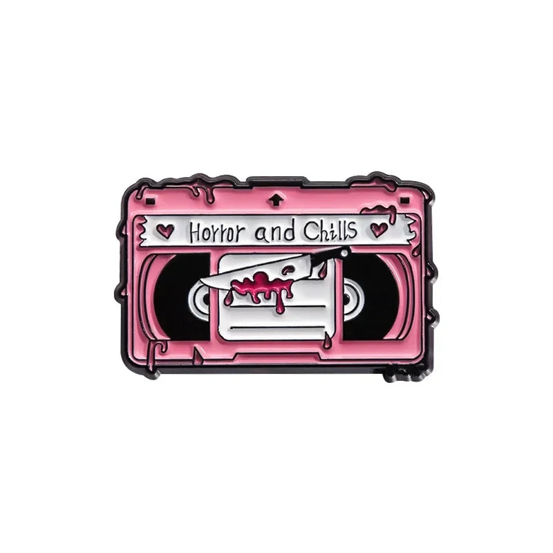 QIHE JEWELRY Retro Cassette Tape Enamel Pin Badge