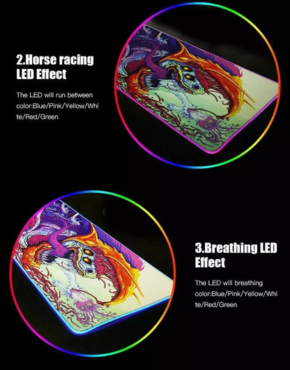 1pc Suguru Geto Jujutsu Kaisen Anime XXL RGB Gaming Mouse Pads HD Black Gamer Accessories Large LED SS69