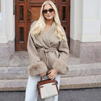 TARUXY Women's Double-Sided Wool Coat with Removable Sashes