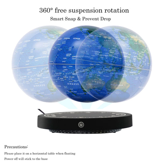 SS69 6-Inch Magnetic Levitating World Globe with RGB Lights for Office Decor