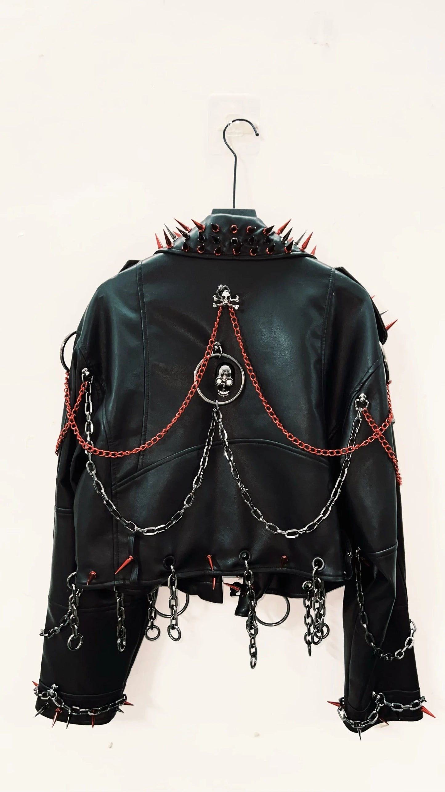 vintage Leather jacket Gothic Leather jacket Punk Leather jacketoversizeLeather jacket Rivet Leather jacket skull Leather jacket SS69