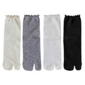 Japanese Ruffled Edge Cotton Split Toe Socks Solid Color Two-Toed Sock Unisex Harajuku Simple Tabi Socks High Elastic Hosiery