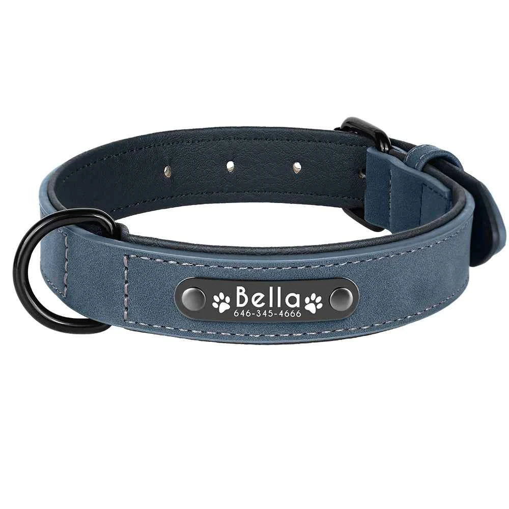 Dog Collars Personalized Custom Leather Dog Collar Name ID Tags For Small Medium Large Dogs Pitbull Bulldog Beagle Correa Perro