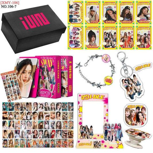 Kpop Idol BABYMONSTER BINI GIDLE ZB1 Gift Box Set Lomo Card Photocards Card Holder Keychains Acrylic Stand Bracelet Fans Gifts