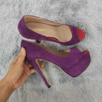 Women Platform Sandals Stilettos Sexy Stripper Pole Dance High Heels Pumps Peep Toe Ladies Nighclub Party Black Wedding Shoes