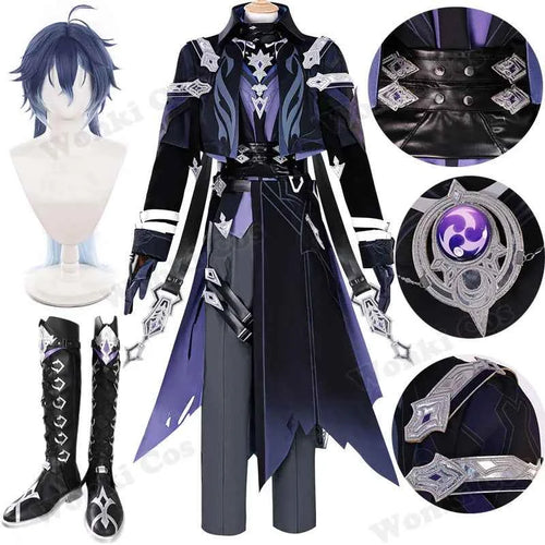 Game Impact Kyryll Chudomirovich Flins Cosplay Costume Wig Hair for Men Halloween Party Carnival Role Paly Outfits