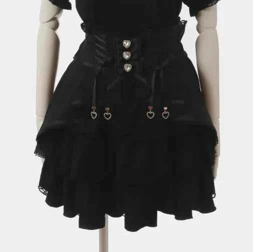 Japanese Mine Off-Shoulder Pearl Collar Cute Sweet Big Bow Shirt Skirt Outfit Women Summer New Lolita Short-Sleeved Shirt Skirts