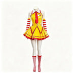 Anime Restaurant Waiter Uniform Virtual Idol Dress Cosplay Red Yellow Dress Woman Adult Stage Uniform Halloween Party
