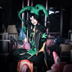Circus Pierrot Harlequin Clown Cosplay Costume Set for Adults