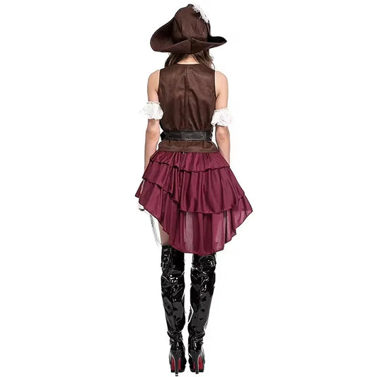 Yipin Shang City Women's Pirate Costume Set with Hat and Belt for Halloween