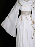Greek Goddess Wandering Style National Style Han Element Lolita Strap Fairy Dress White Dress Women Clothing