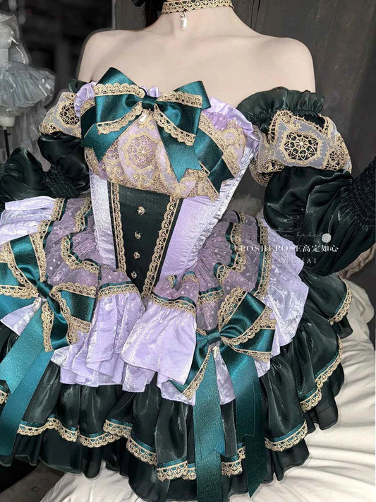 The Little Mermaid's Tears Younger Girls Party Wedding Dress Handmade Wedding Costume for Girls Lolita Girls Bridesmaid Dress