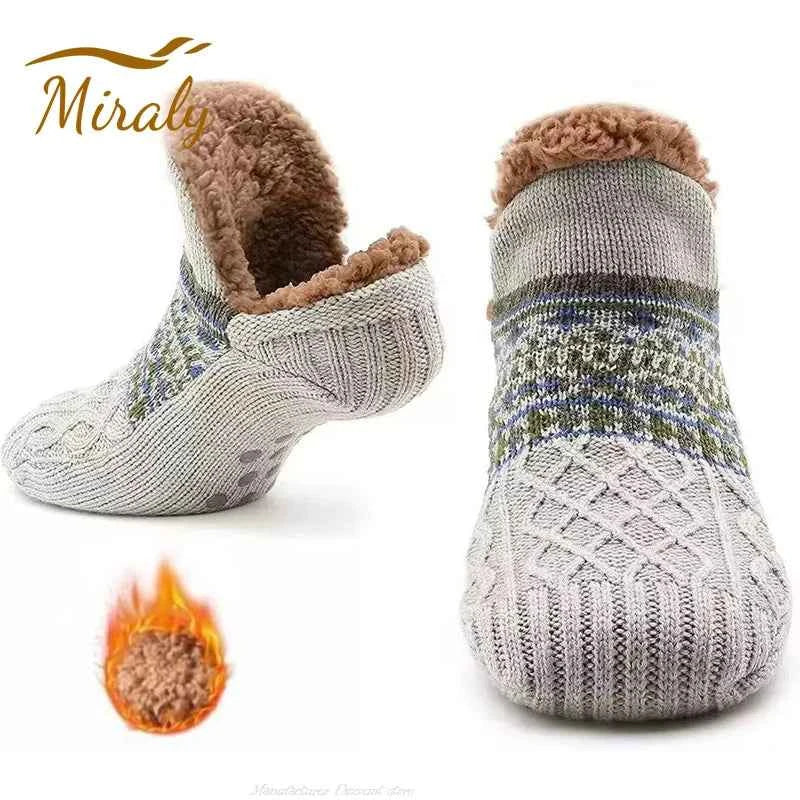 Super Warm Winter Non-slip Floor Socks Women Men Snow Socks Sleep Carpet Socks Slippers Socks Women Velvet Boot Unsiex Home Wear